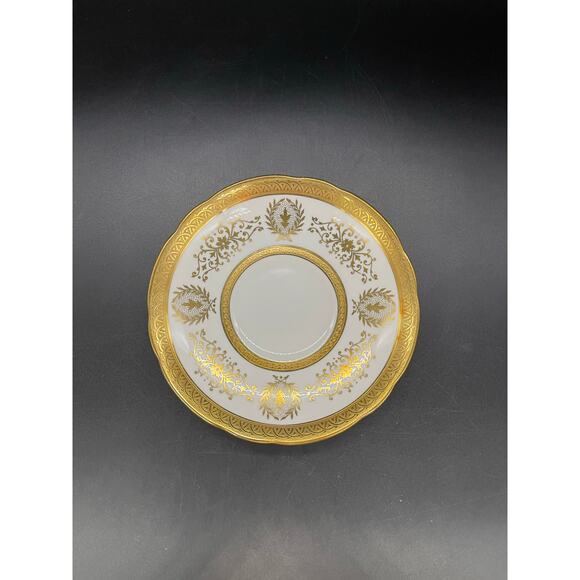 Coalport Lady Anne Saucers with Gold Encrusted Bands & Scrolls Bone China - Picture 4 of 6